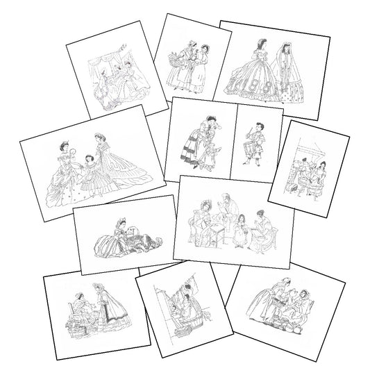 Digitaal product: kleurplaten naar taferelen van vroeger